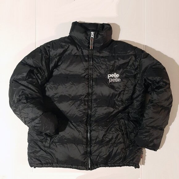 Vintage 90s y2k Pelle Pelle Marc Buchanan Black Down Puffer Jacket Mens Large - Picture 11 of 11